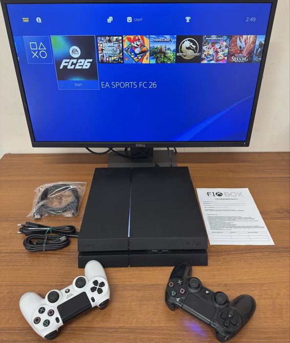 PS4 500gb с гаранция Fifa 26 minecraft Spiderman GTA Mario Playstation