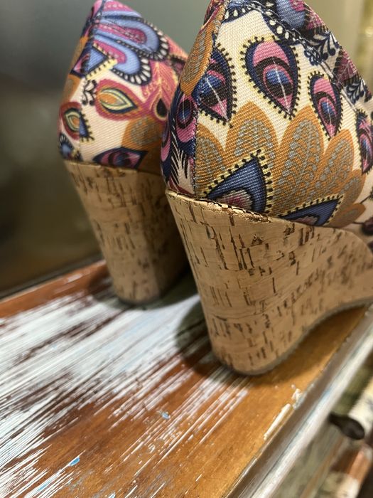 Дамски обувки, шарени, цветни, холандски ток, 38