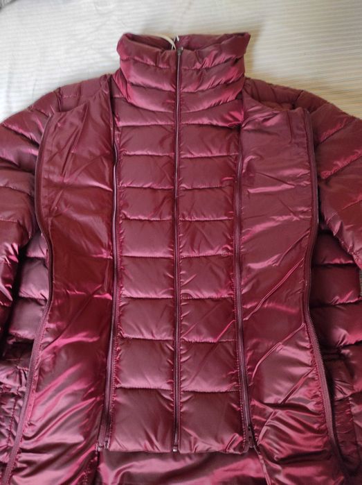 Ново дамско дълго атрактивно пухено яке в цвят бордо, ANDREWS, р-р 44