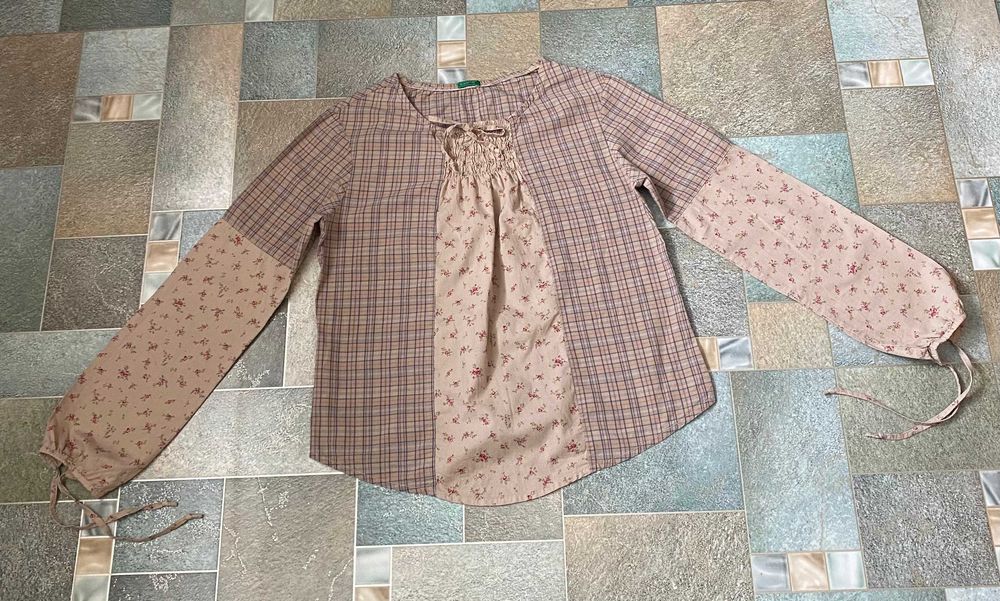 Блузка Кофточка Beneton Италия нат хлопок с длинным рукавом