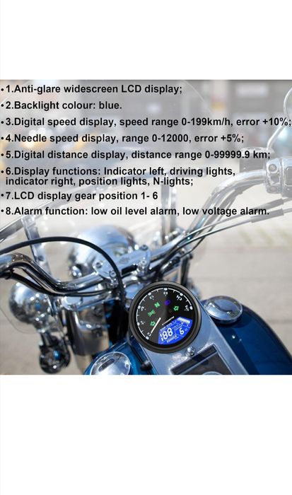 Turometru/indicator bord Moto/Atv