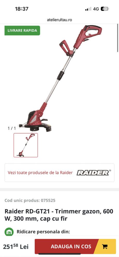 Vand trimmer electric iarba