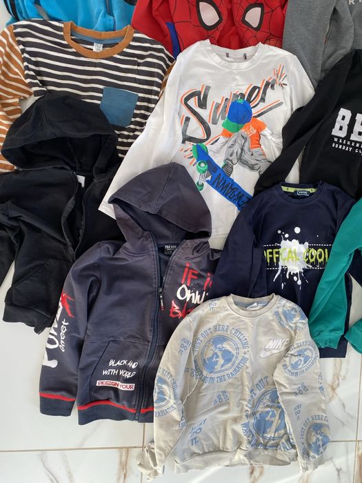 Голям лот от блукзи и суитчъри ,adidas ,nike ,подходящи за 7-8 г,128см