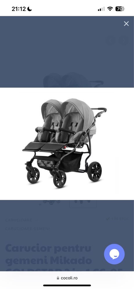 Carucior pentru gemeni Mikado GOLDSTAR 2 in 1 GS-05