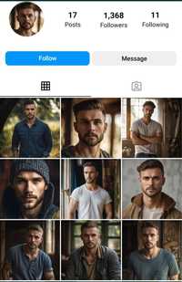 Мъжки Instagram профил | Instagram акаунт 1350 абоната + имейл