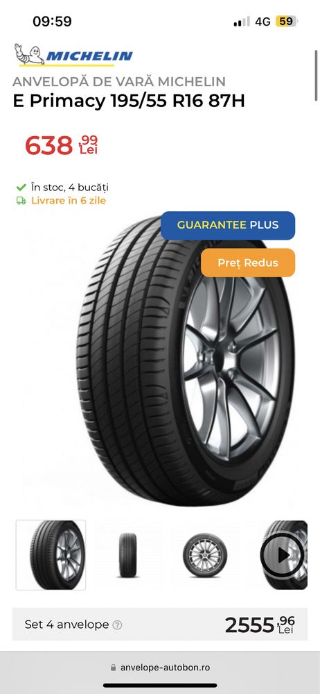 Anvelope vara michelin 195/55 R16 dot 2022