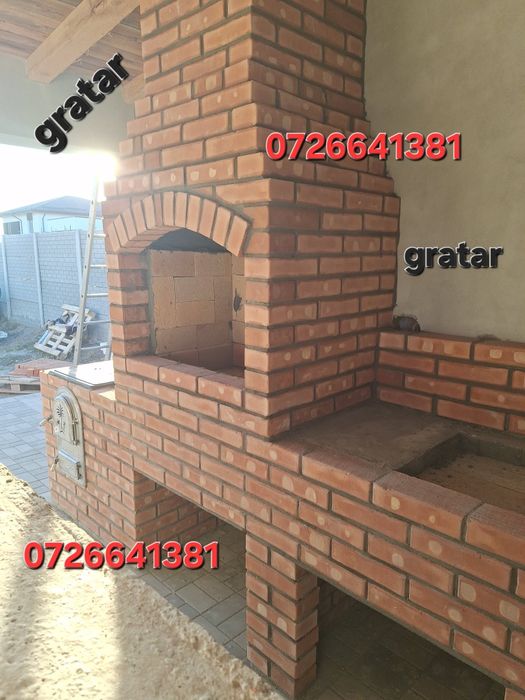 Gratar rustic de cărămidă plita țărănească cuptor de pâine afumături m