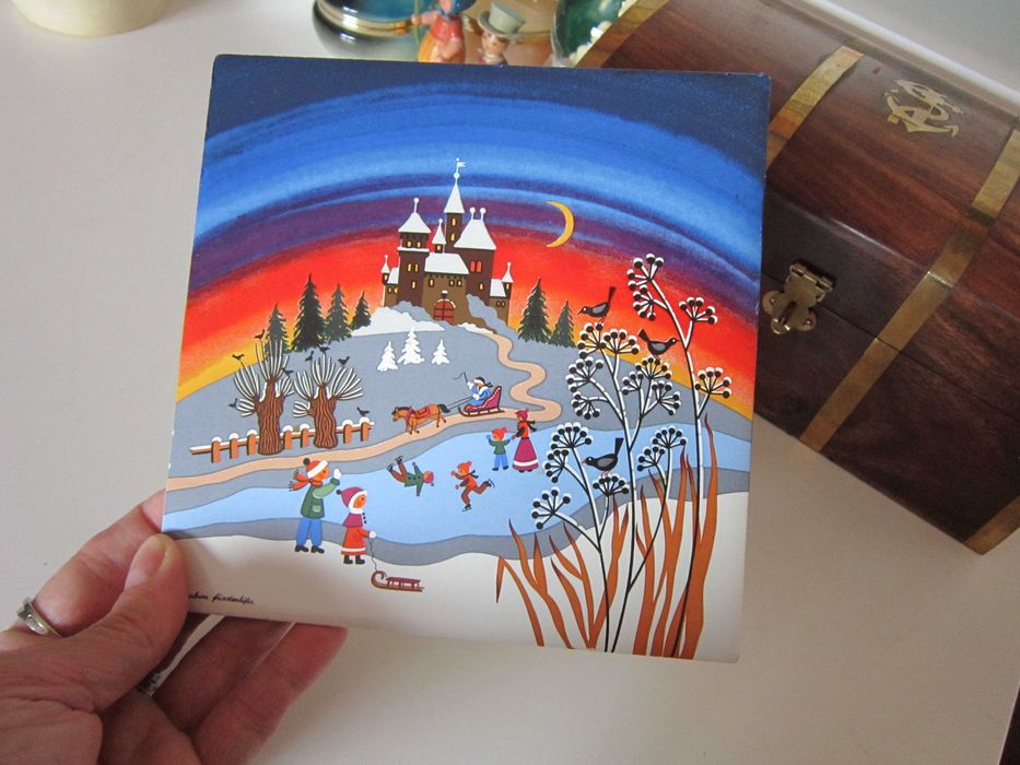 cadou rar Placa ceramica Iarna Castel de vis Bavaria de F.Barbara 1980