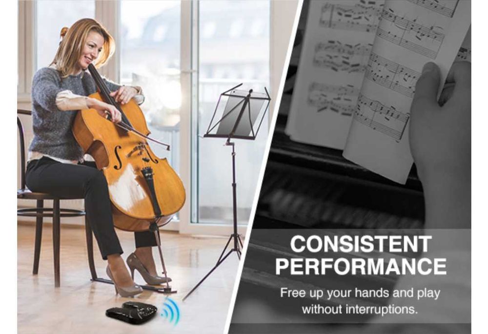 LEKATO Bluetooth педал за превъртане на страници за таблети смартфони