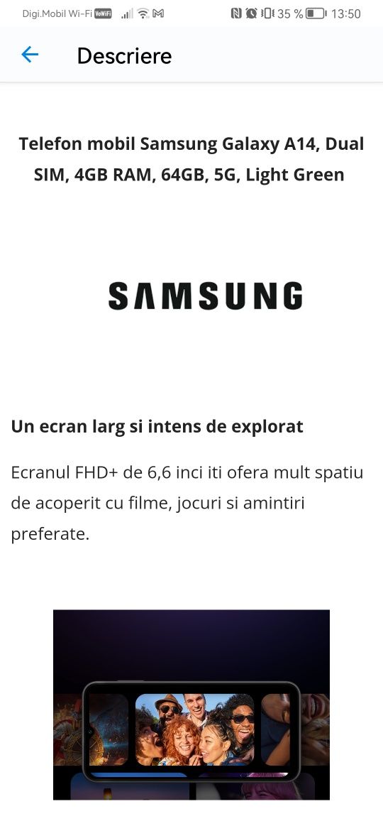 Samsung A14 5G nou sigilat