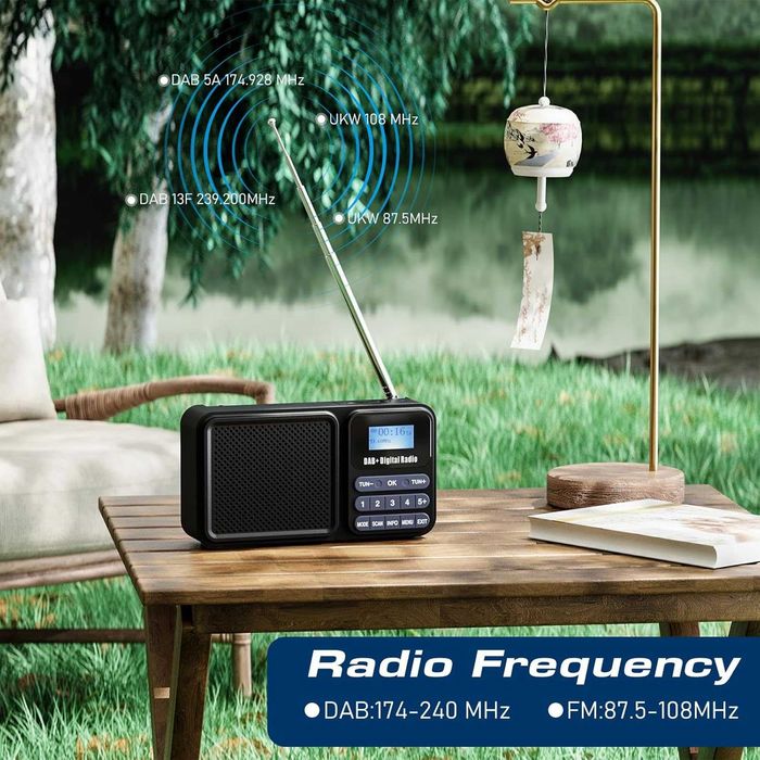 Radio DAB portabil, radio DAB Plus, radio FM cu Bluetooth 5.0