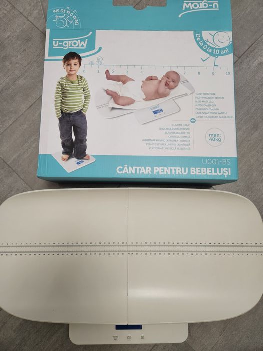 Cântar electronic u-grow 2 în 1 pentru bebeluși și copii, ca nou, cu c