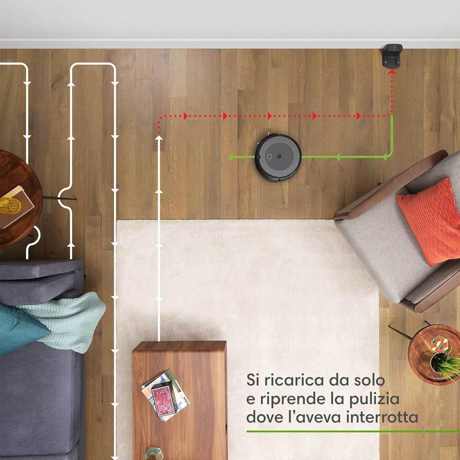 Прахосмукачка робот iRobot Roomba i3 AeroForce 2 силиконови четки WiFi