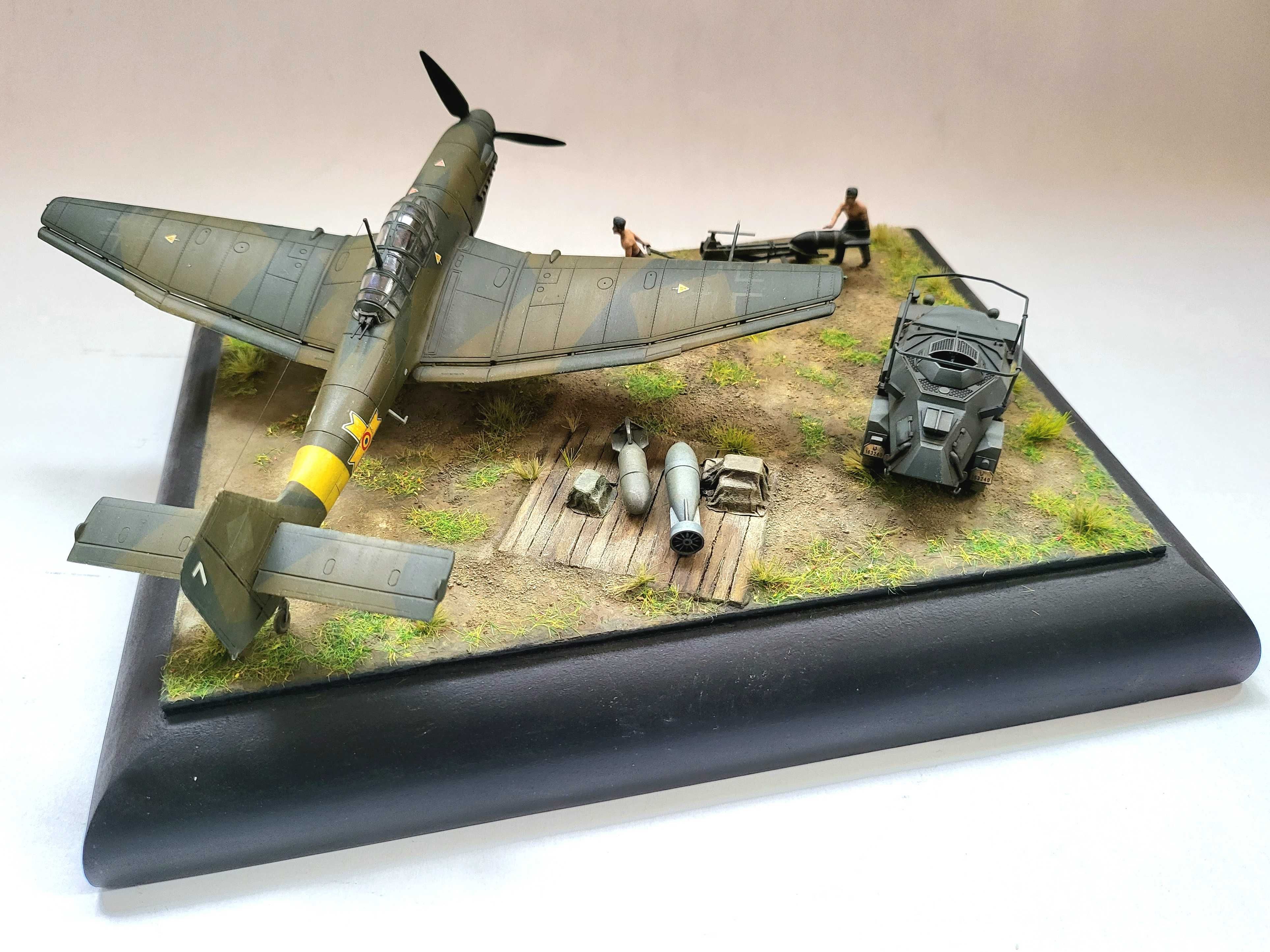 Modelism Diorama avion bombardament Stuka 1:72
