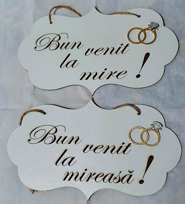 Tablita mdf "Bun venit la mire/mireasă "