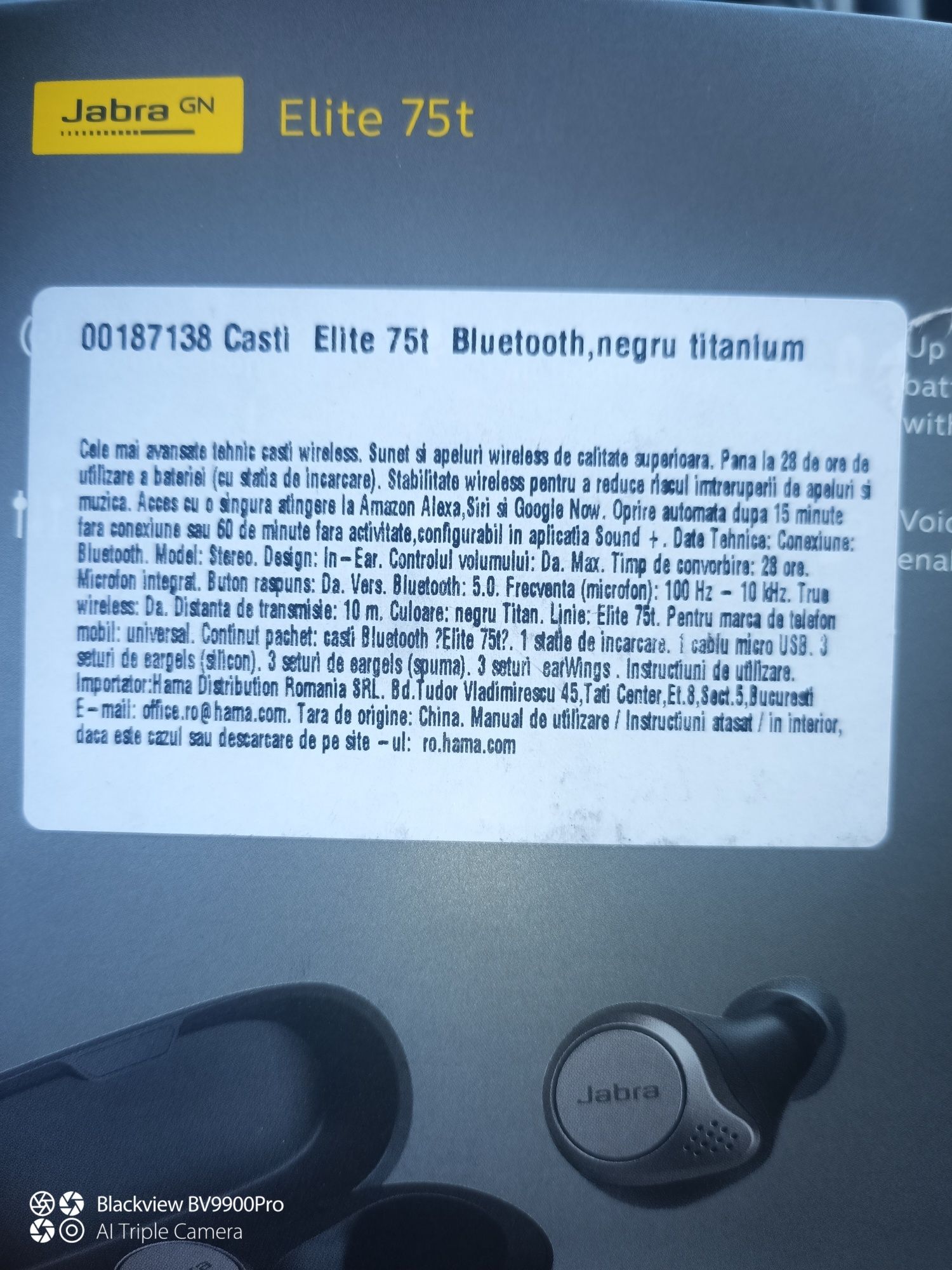 Casca Bluetooth jabra elite 75t