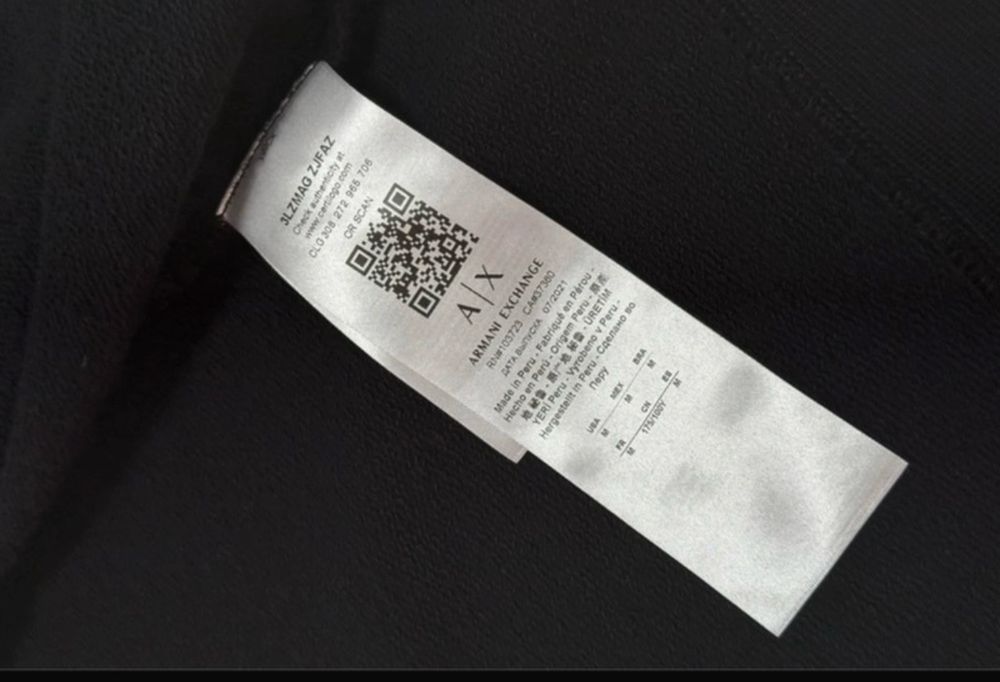 Hanorac ARMANI EXCHANGE Black NOU Original Bumbac 100% PPYY-BLM02J_99X