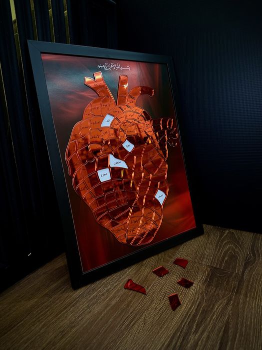 Tilla qalb surati tushirilgan jadval