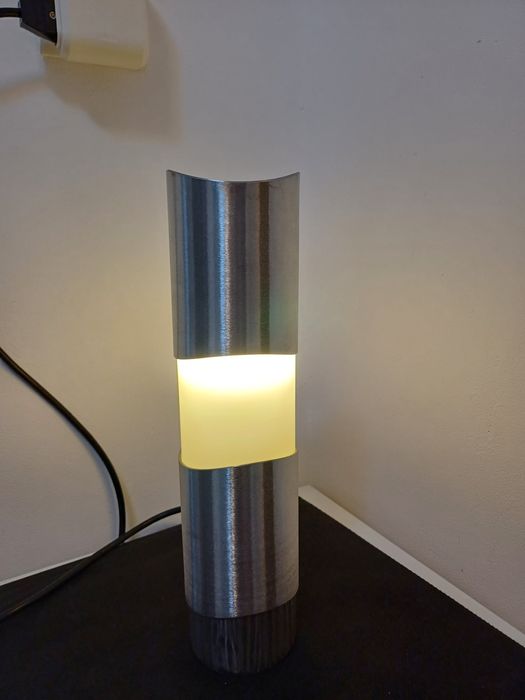 Accesoriu decorațiune masa birou lumina inox acryl Italia 1970