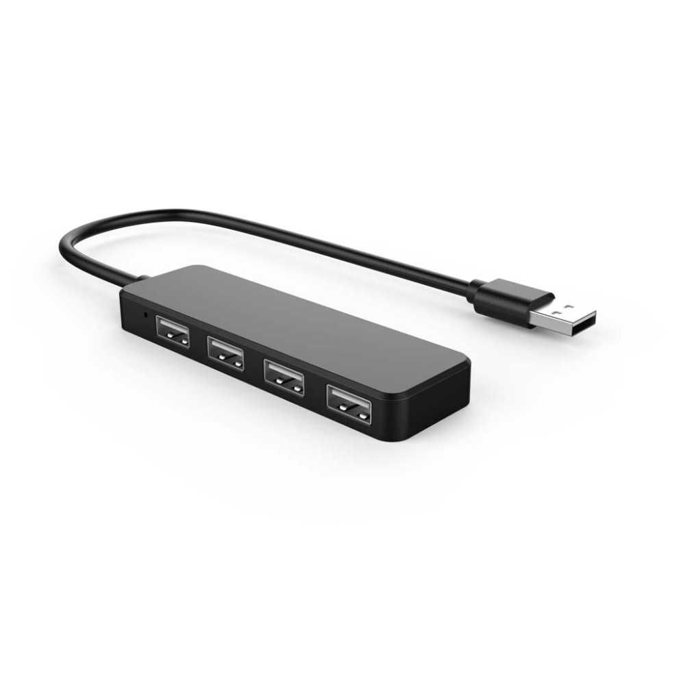 RS PRO 4-портов USB 2.0 USB A хъб, захранван от USB, 105 x 30 x 10 mm