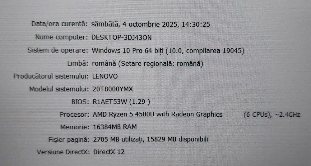 Laptop Thinkpad E15 AMD Ryzen 5 4500U 16gb ram 512gb ssd