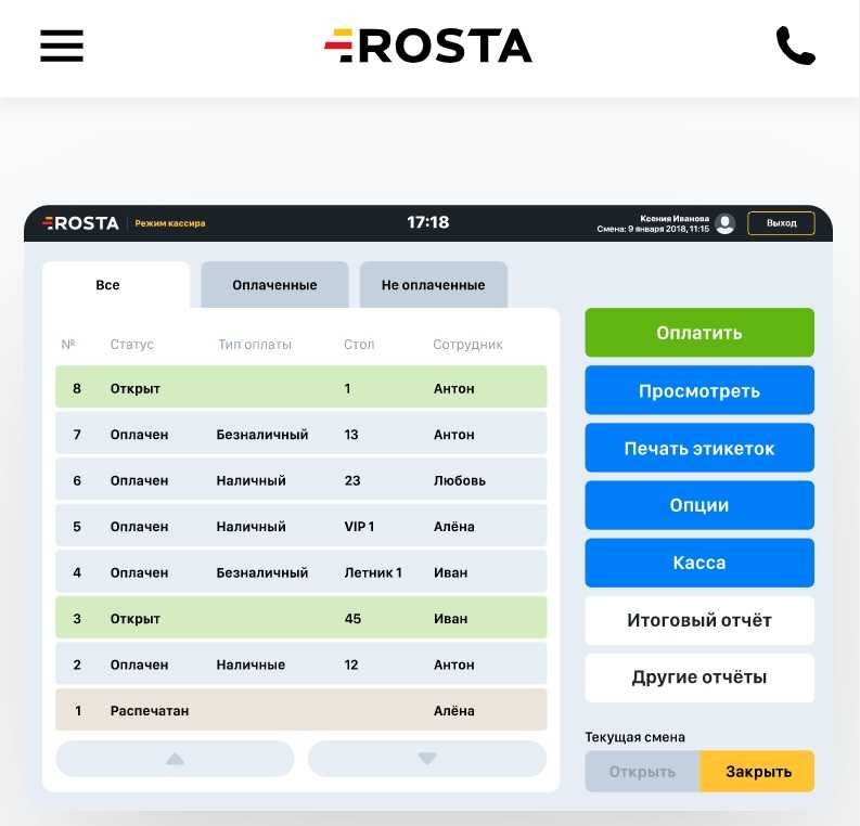 Программа для учета Доставки еды (донерные, кафе, суши)