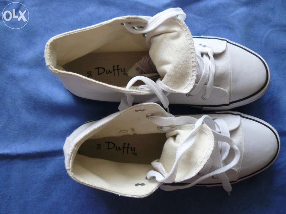 Tenisi cu Glezna/Bascheti, Unisex "DUFFY" Albi,Spania,Noi Fara Cutie