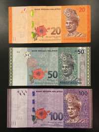 Malaezia. Set bancnote 100,50,20 ringgit