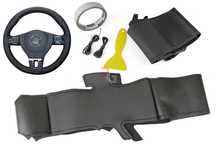 Husa volan piele negru 38 cm. VW-PASSAT B7, JETTA, GOLF 6
