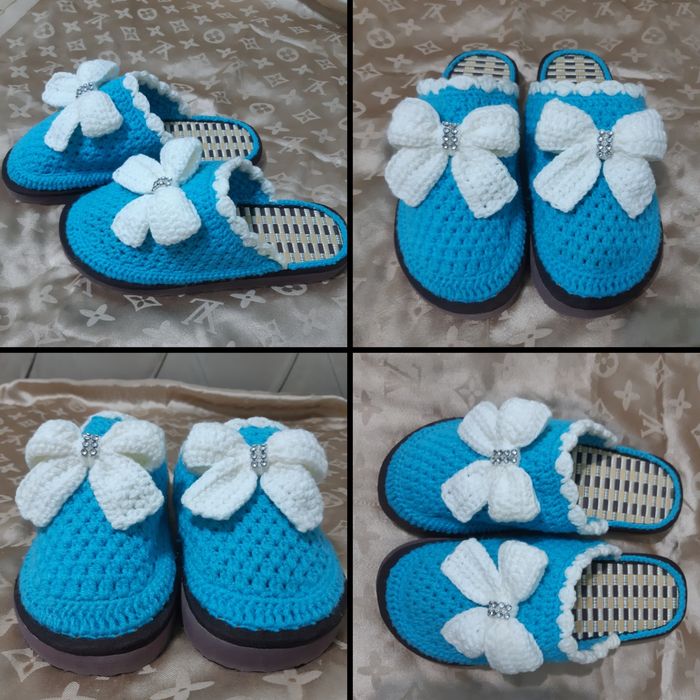 Вязаные тапочки))