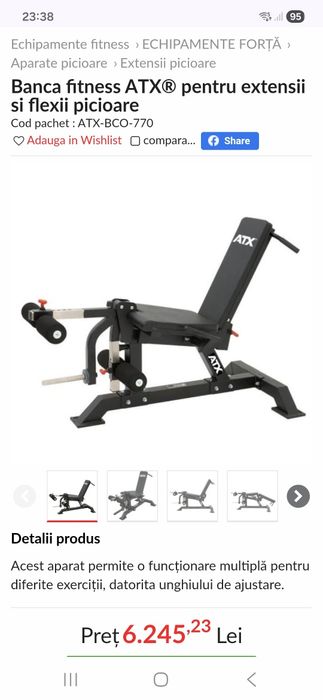 Aparat extensii + flexii picioare ATX