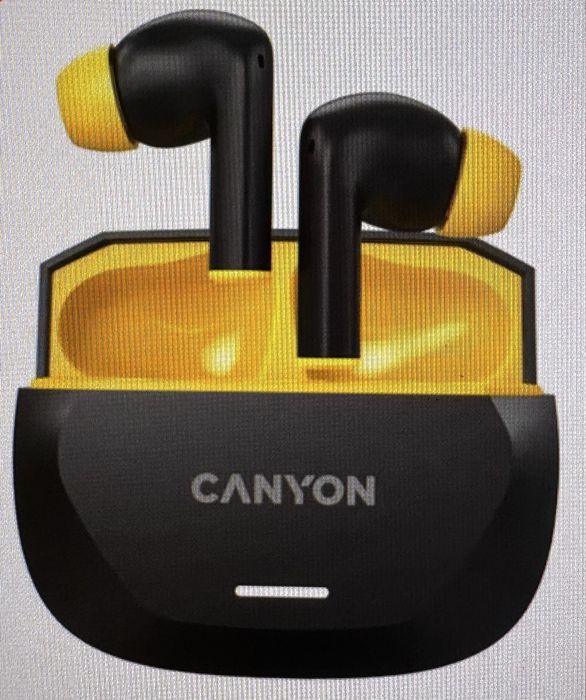 Casti wireless Canyon, Hexagon 7 TWS, Negru/Galben, Bluetooth, 10m