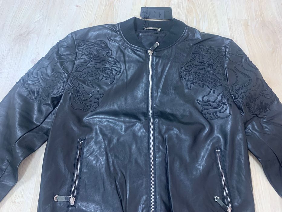 Мъжки яке от черна еко кожа Phillip Plein размер XL