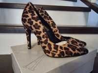 Pantofi din piele naturala Erika cu imprimeu Leopard
