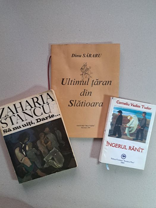 Cărți de literatură cu semnăturile autorilor.