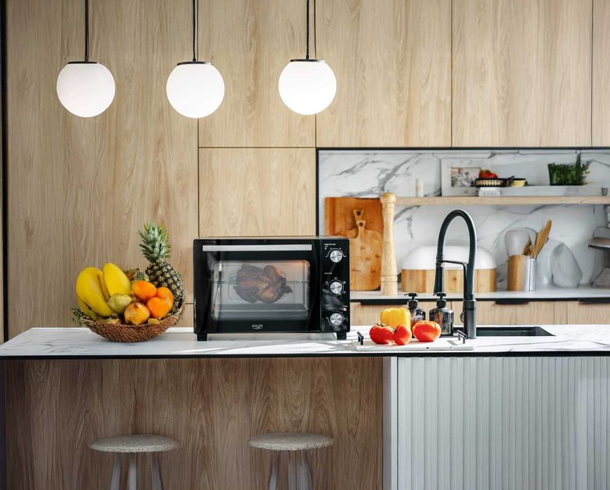Cuptor electric Adler, AD6026, 48L, 1800 W, 5 functii, negru