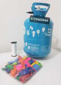 Butelie heliu pentru umflat baloane /50 baloane +rafie cadou