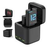 Încărcător triple + 2 baterii GoPro Hero 9-12 TELESIN