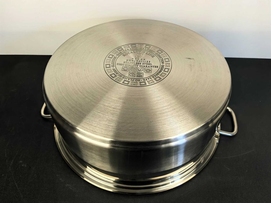 Cratita inox 40x16 cm 20 litri cu capac sticla 340 lei