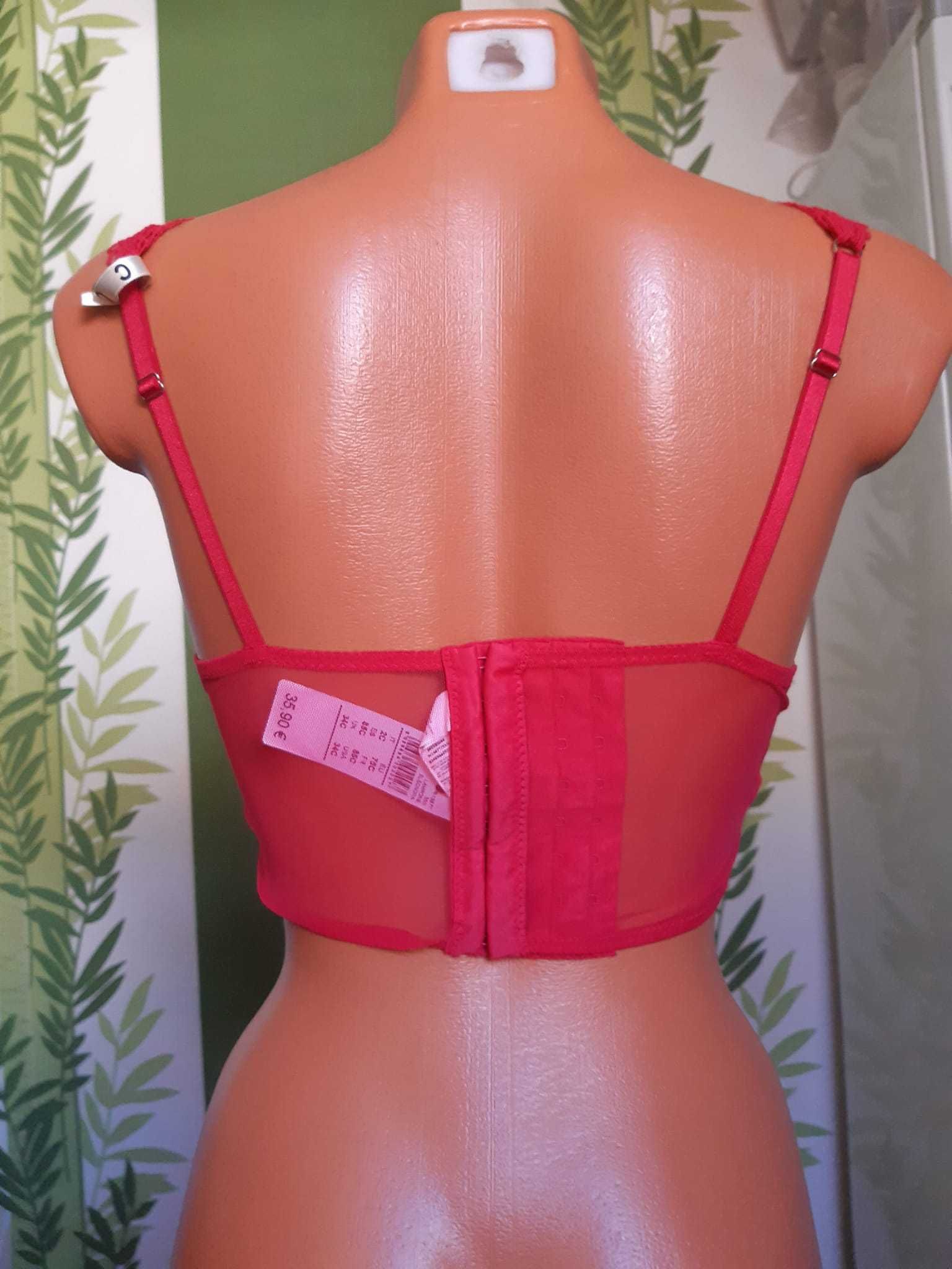 Sutien fuxia din dantelă cu burete,mărimea 75C, Intimissimi