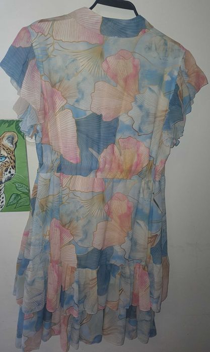 Нова рокля с етикет-лятна, ефирна, размер L