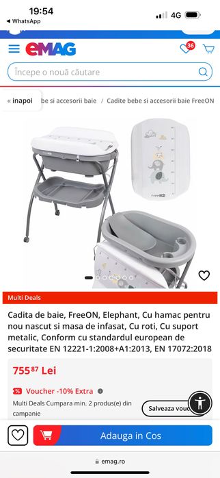 Masă de înfășat + cădiță