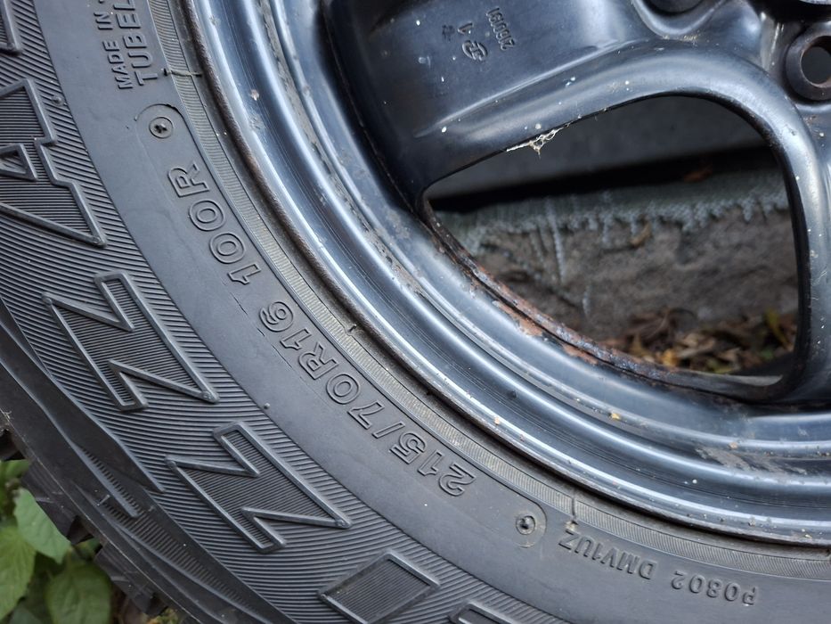 2 jante structurate GM r16, 5x110, cu anvelope iarna  215 70 r16