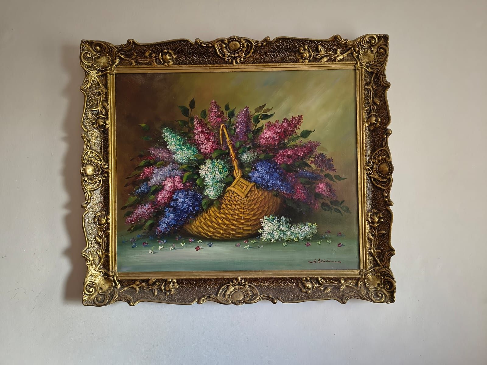 Picturi pe panza in ulei cu rama originala. Tablourile sunt semnate