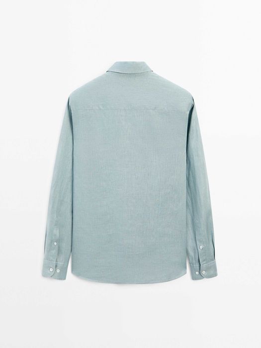 Вталена риза от 100% лен - Massimo Dutti - L