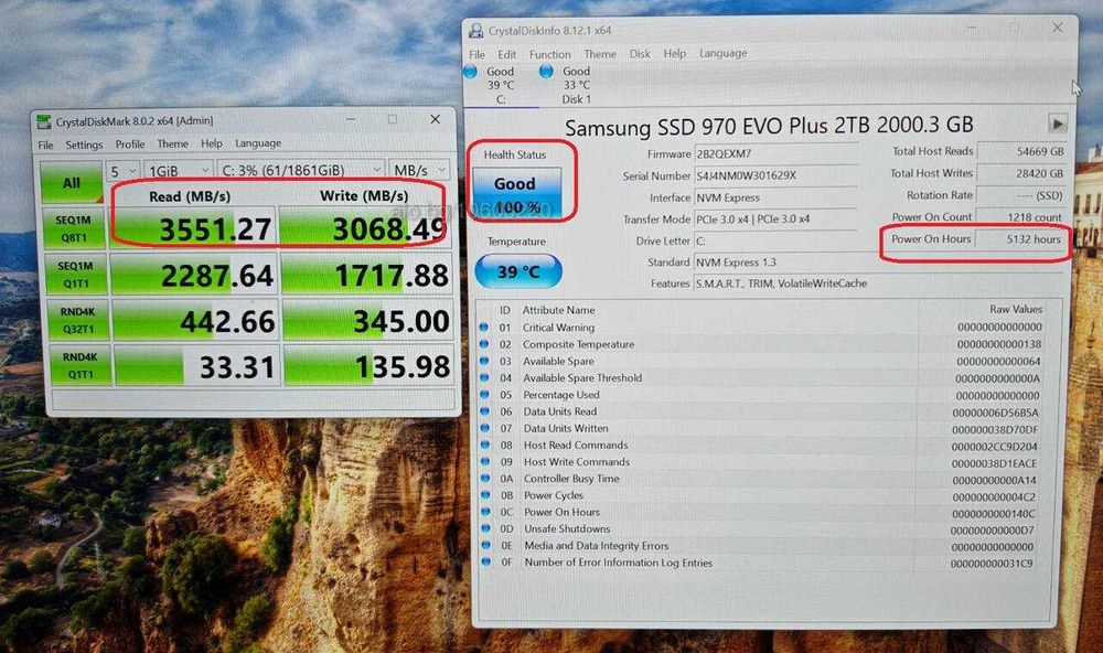 2TB Samsung 970 EVO Plus SSD NVMe M.2 2280, четене/запис 3500-3300MB/s
