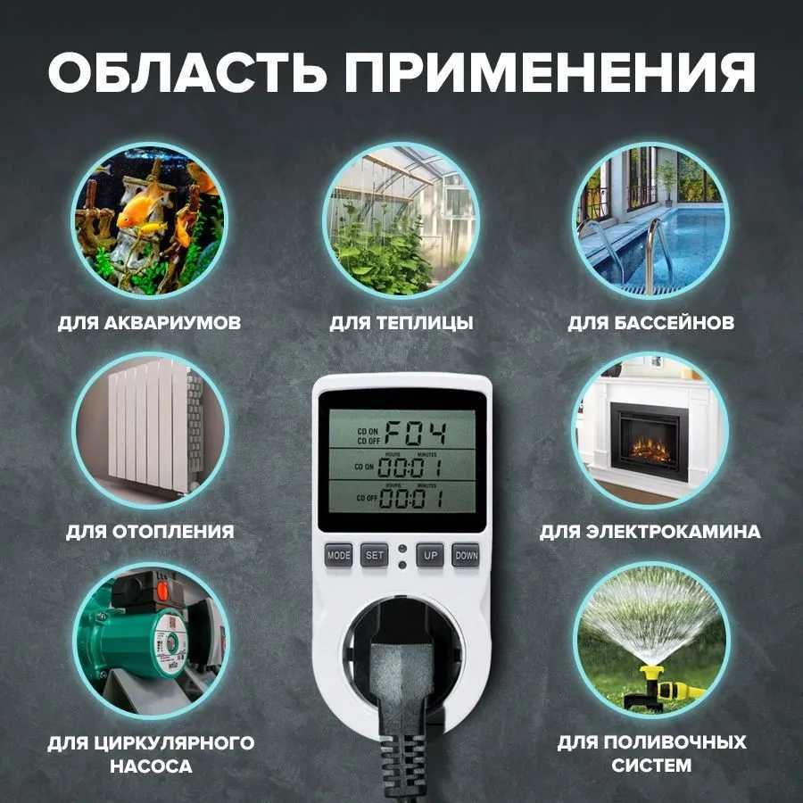 Многофункциональный терморегулятор-розетка с циклическим таймером