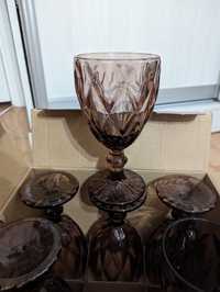 фужеры бокалы бордовые розовые glass ware