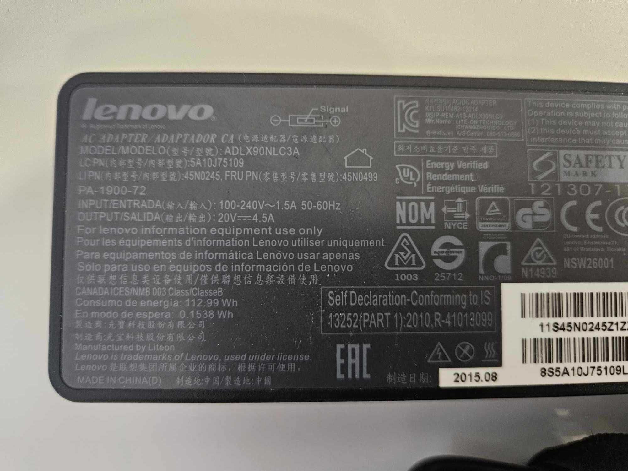 +Гаранция! Зарядно захранване захранващ адаптер Lenovo 20V 90W