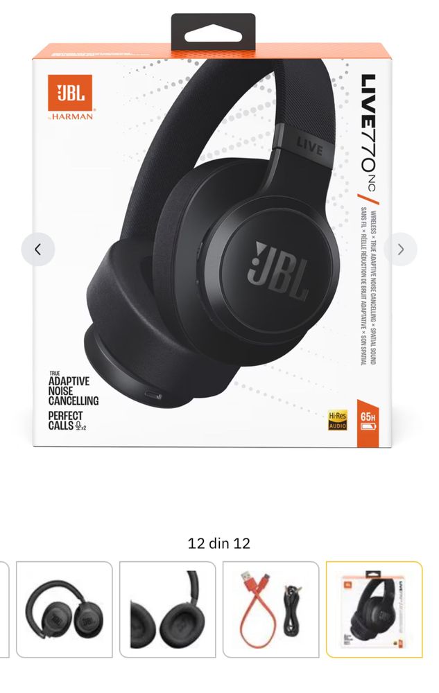 Casti JBL Live 770NC, sigilate, transport inclus